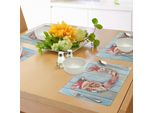 Abakuhaus Tovagliette Con La Lettera U, Design Costiero Mondo Sottomarino Della Lingua Alfabetica U, Tiscjdeco In Tessuto Resistente Al Lavaggio Per La Sala Da Pranzo E La Cucina, Corallo Scuro Azzurro Avorio
