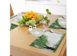 Tovagliette Abakuhaus Natur, Albero Ed Erba Nel Parco, Erbe Aromatiche, Stagione Estiva, Ecologia, Ambiente, Madre Terra, Tiscjdeco In Tessuto Resistente Al Lavaggio Per Sala Da Pranzo E Cucina, Verde Felce E Nero
