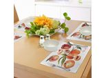 Tovagliette Abakuhaus Con Motivo Pesca, Disegno Ispirato Alla Natura Deliziose Nettarine Per Una Dieta Sana, Decorazioni Da Tavola In Tessuto Resistente Al Lavaggio Per La Sala Da Pranzo E La Cucina, Arancione Verde Rosso