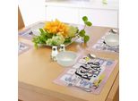 Abakuhaus Tovagliette, Calligrafiche Leggiamo Citazioni Motivazionali E Ispiratrici Stampate In Colori Pastello, Tiscjdeco In Tessuto Resistente Al Lavaggio Per La Sala Da Pranzo E La Cucina, Multicolore