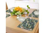 Tovagliette Abakuhaus Hawaii, Palme Colorate Piante Tropicali Con Ispirazioni Botaniche, Decorazioni Da Tavola In Tessuto Resistente Al Lavaggio Per La Sala Da Pranzo E La Cucina, Verde Giada, Verde Felce, Arancione