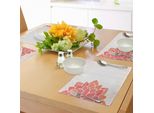 Abakuhaus Tovagliette Con Motivo Fiori Di Loto, Stile Acquerello, Tema Meditazione Ayurvedica Con Giglio, Look Artistico, Sottobicchieri In Tessuto Lavabile, Decorazione Da Tavola Con Stampa, Color Pesca Chiaro E Rosso Corallo.