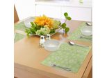 Tovagliette Abakuhaus Gialle E Verdi, Tema Primaverile Allegro E Grazioso Con Margherite Dai Colori Vivaci, Sottobicchieri In Tessuto Lavabile Decorazioni Per La Tavola Con Stampa, Verde Pistacchio Calendula Bianca