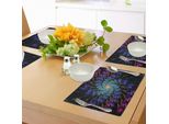Tovagliette Abakuhaus Trippy, Petali Dai Colori Vivaci Disposti In Un Motivo Astratto A Spirale, Tiscjdeco In Tessuto Resistente Al Lavaggio Per La Sala Da Pranzo E La Cucina, Multicolore