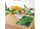 Abakuhaus Tovagliette Verdi, Triangoli In Tonalità Di Verde Motivo Mosaico Astratto Moderno Con Effetto Frattale, Tiscjdeco In Tessuto Resistente Al Lavaggio Per La Sala Da Pranzo E La Cucina, Verde Chiaro Verde Scuro