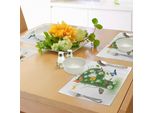 Abakuhaus Tovagliette Con La Lettera P, Grazioso Motivo Primaverile Vivace, Fresco, Giardino, Estate, Fogliame, Ali Di Farfalla, Decorazione Da Tavola In Tessuto Resistente Al Lavaggio Per Sala Da Pranzo E Cucina, Multicolore Verde