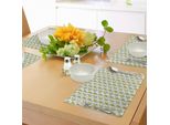 Abakuhaus Tovagliette Cactus, Linee Verticali Disegno Caricaturale Stile Zigzag Motivo Zigzag Fiori Nei Vasi, Tiscjdeco In Tessuto Resistente Al Lavaggio Per Sala Da Pranzo E Cucina, Arancione Verde