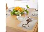 Abakuhaus Tovagliette, Libreria A Forma Di Chiave Con Libri Colorati Come Bitting Cuts Libri Chiave Della Conoscenza Stampa, Tiscjdeco In Tessuto Resistente Al Colore Per La Sala Da Pranzo E La Cucina, Multicolore