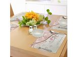 Abakuhaus Tovagliette, Uccelli Su Ramo, Cuore Astratto, Stampa Romantica Ispirata Alla Natura E All'ambiente, Tessuto Lavabile E Resistente Al Lavaggio, Per Sala Da Pranzo E Cucina, Beige, Marrone Rossiccio.