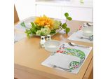 Abakuhaus Tovagliette Con La Lettera J, Iniziale Maiuscola J Con Foglie Tropicali Naturali E Motivi Floreali, Tovagliette Decorative In Tessuto Resistente Al Lavaggio Per La Sala Da Pranzo E La Cucina, Multicolore