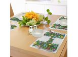 Abakuhaus Tovagliette Con La Lettera H, Lettera Maiuscola H Con Motivo Pine Tree E Immagine Natalizia Con Stelle, Decorazione Da Tavola In Tessuto Resistente Al Lavaggio Per Sala Da Pranzo E Cucina, Multicolore