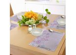 Tovagliette Abakuhaus Con Farfalle, Sfondo Astratto Dai Colori Tenui Con Graziosi Animali Estivi E Cerchi, Decorazioni Da Tavola In Tessuto Resistente Ai Colori Per La Sala Da Pranzo E La Cucina, Viola Rosa Blu