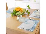 Tovagliette Abakuhaus Blu, Gocce D'acqua, Bolle D'aria, Motivo Semplice E Fresco, Spruzzi D'oceano, Tiscjdeco In Tessuto Resistente Al Lavaggio Per Sala Da Pranzo E Cucina, Bianco, Blu, Acquamarina