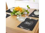 Abakuhaus Tovagliette Del Giorno Dei Morti, Ragazza Gotica Con Calavera E Acconciatura Con Rose, Tovaglietta Decorativa In Tessuto Resistente Ai Colori Per La Sala Da Pranzo E La Cucina, Grigio Antracite Grigio Chiaro