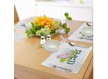 Tovagliette Abakuhaus Flamme, Grazioso Motivo Con Lama E Personaggio Astratto Dei Cartoni Animati, Animale Rosa, Decorazione Da Tavola In Tessuto Resistente Al Lavaggio Per La Sala Da Pranzo E La Cucina, Multicolore