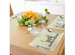 Tovagliette Abakuhaus Con Disegno Di Bassotto, Disegno Etnico Di Cane Con Cerchi E Linee Geometriche Tribali, Tiscjdeco In Tessuto Resistente Al Lavaggio Per La Sala Da Pranzo E La Cucina, Verde Felce, Beige, Rosso