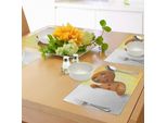 Tovagliette Abakuhaus Con Omino Di Pan Di Zenzero, Figura Di Omino Di Pan Di Zenzero Che Tiene In Mano Un Cartello Bianco Con Una Divertente Stampa Natalizia, Decorazione Da Tavola In Tessuto Resistente Al Lavaggio Per La Sala Da Pranzo E La Cucina, Multicolore