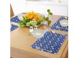 Tovagliette Invernali Abakuhaus, Fiocchi Di Neve E Sagome Natalizie Pine Trees Sweet Christmas, Decorazioni Da Tavola In Tessuto Resistente Ai Colori Per La Sala Da Pranzo E La Cucina, Viola, Blu, Azzurro, Bianco