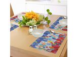 Tovagliette Artistiche Abakuhaus, Stile Pittorico Astratto Colorato Con Colori Contrastanti, Motivo Bandiera Francese, Tiscjdeco In Tessuto Resistente Al Lavaggio Per Sala Da Pranzo E Cucina, Multicolore
