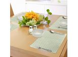 Abakuhaus Tovagliette Con Foglie Verdi, Semplice Motivo Organico Con Tema Astratto Foglie-Ecologia-Ambiente, Tiscjdeco In Tessuto Resistente Al Lavaggio Per La Sala Da Pranzo E La Cucina, Verde Mela Bianco