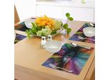 Tovagliette Abakuhaus, Forme Astratte E Dai Colori Vivaci Con Ispirazione Psichedelica Dell'illusione Ottica, Tiscjdeco In Tessuto Resistente Al Colore Per La Sala Da Pranzo E La Cucina, Multicolore