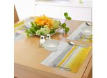 Tovagliette Abakuhaus Gialle, Disegno Artistico Astratto Bicolore In Stile Acquerello Con Effetti Pennellate, Decorazione Da Tavola In Tessuto Resistente Al Lavaggio Per La Sala Da Pranzo E La Cucina, Marrone, Giallo, Verde Chiaro