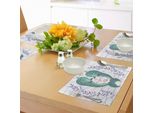 Tovagliette Abakuhaus Narwal, Illustrazione A Tema San Valentino Con Balene Colorate Che Si Adorano Nell'acqua Dell'amore, Decorazione Da Tavola In Tessuto Resistente Al Lavaggio Per La Sala Da Pranzo E La Cucina, Multicolore