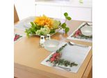 Tovagliette Natalizie Abakuhaus, Decorazioni Con Abeti Rossi, Campane E Lustrini, Angolo Natalizio, Decorazioni Per La Tavola In Tessuto Resistente Al Lavaggio Per La Sala Da Pranzo E La Cucina, Multicolore.
