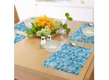 Abakuhaus Tovagliette Blu, Motivo Geometrico Con Triangoli In Un Mosaico Astratto Dai Colori Dell'inverno Oceanico, Tiscjdeco In Tessuto Resistente Al Lavaggio Per La Sala Da Pranzo E La Cucina, Azzurro Cielo Blu