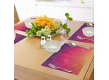 Abakuhaus Tovagliette Arancioni E Rosa, Sfondo Con Cerchi E Striscioni Ispirati All'effetto Ombre, Decorazioni Da Tavola In Tessuto Resistente Al Lavaggio Per La Sala Da Pranzo E La Cucina, Arancione, Viola, Rosa
