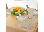 Abakuhaus Tovagliette Pasquali, Motivo Disegnato A Mano In Stile Vintage Con Gallina, Coniglio E Cesto Pieno Di Uova Dipinte, Tiscjdeco In Tessuto Resistente Ai Colori Per La Sala Da Pranzo E La Cucina, Multicolore