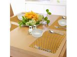 Tovagliette Abakuhaus Fleur De Lis, Motivo A Quadri Con Motivi Storici A Giglio, Emblema Retrò, Disegno Floreale, Decorazione Da Tavola In Tessuto Resistente Al Lavaggio Per La Sala Da Pranzo E La Cucina, Calendula Viola