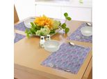 Tovagliette Abakuhaus Con Motivo A Farfalle, Tema Magico Primaverile - Vivaci Figure Colorate Nei Quadrati Con Foglie, Tessuto Lavabile E Resistente Al Lavaggio Per Sala Da Pranzo E Cucina, Multicolore