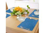 Tovagliette Abakuhaus Blu, Audaci Pois Nei Colori Blu E Bianco, Grazioso Design Retrò Per Bambini, Decorazioni Da Tavola In Tessuto Resistente Al Lavaggio Per La Sala Da Pranzo E La Cucina, Azzurro Bianco Blu