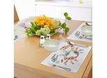 Tovagliette Abakuhaus Con Motivo A Granchi, Forma Astratta Di Un Decapode Marino Con Pois Colorati Grandi E Piccoli, Decorazione Da Tavola In Tessuto Resistente Al Lavaggio Per Sala Da Pranzo E Cucina, Multicolore
