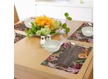 Tovagliette Abakuhaus Con Omini Di Pan Di Zenzero, Festosa Cornice Natalizia Con Elementi Decorativi A Forma Di Biscotti Speziati Su Stampa Artistica Da Tavolo, Decorazioni Da Tavola In Tessuto Resistente Al Lavaggio Per La Sala Da Pranzo E La Cucina, Multicolore