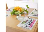 Abakuhaus Tovagliette, Vivid Color Cactus E Stelle Dietro I Libri Con Stampe Ispiratrici, Non Smettere Mai Di Leggere, Tiscjdeco In Tessuto Resistente Ai Colori Per La Sala Da Pranzo E La Cucina, Multicolore