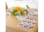 Tovagliette Acquerellate Abakuhaus, Disegno Scarabocchiato, Scena Naturale Con Farfalle E Fiori, Strisce A Spirale, Tiscjdeco In Tessuto Resistente Al Colore Per La Sala Da Pranzo E La Cucina, Multicolore