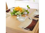 Tovagliette Abakuhaus In Cioccolato, Motivi Vittoriani Bicolori, Design Artistico Ispirato Allo Stile Barocco Antico, Tiscjdeco In Tessuto Resistente Al Lavaggio Per La Sala Da Pranzo E La Cucina, Beige Marrone