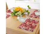 Tovagliette Abakuhaus Rosse, Collezione Di Cornici A Tema San Valentino Con Cuori, Stelle, Scritte D'amore E Dolciumi, Tessuto Lavabile E Resistente Al Lavaggio Per Sala Da Pranzo E Cucina, Beige, Rosso Corallo, Rosso.