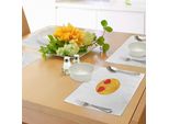 Abakuhaus Tovagliette, Faccine Sorridenti E Cuori Per Occhi Emoticon Adorabili Illustrazione Romantica, Decorazione Da Tavola In Tessuto Resistente Ai Colori Per La Sala Da Pranzo E La Cucina, Calendula Bianco Rosso