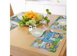 Tovagliette Per Bambini Abakuhaus, Bambini Con Elefanti Birichini, Giraffe, Scherzi, Tema Zoo, Fratello E Sorella, Decorazioni Da Tavola In Tessuto Resistente Al Lavaggio Per La Sala Da Pranzo E La Cucina, Multicolore