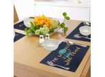 Abakuhaus Tovagliette, Il Mondo Appartiene A Coloro Che Leggono Citazioni Ispiratrici Stampate Su Sfondo Blu Scuro, Decorazioni Da Tavola In Tessuto Resistente Al Lavaggio Per La Sala Da Pranzo E La Cucina, Multicolore