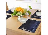 Tovagliette Abakuhaus Nacht, Vista Eterea Del Cielo Notturno, Atmosfera Nebbiosa, Tema Fantasy Cosmico, Tiscjdeco In Tessuto Resistente Al Colore Per La Sala Da Pranzo E La Cucina, Blu Scuro E Bianco
