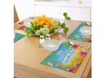 Tovagliette Da Spiaggia Abakuhaus, Motivo Tropicale Colorato Estivo, Motivo Esotico Con Palme, Tiscjdeco In Tessuto Resistente Al Lavaggio Per La Sala Da Pranzo E La Cucina, Multicolore