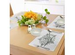 Tovagliette Abakuhaus Con Chitarra, Stelle Con Rock Design Monocromatico Con Strumenti Musicali Rockstar Life Cantare, Tiscjdeco In Tessuto Resistente Al Lavaggio Per Sala Da Pranzo E Cucina, Grigio Chiaro Bianco