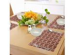 Abakuhaus Tovagliette Urbane, Illustrazione Paesaggistica Con Motivo A Tegole, Design Ornamentale Architettonico Urbano, Tiscjdeco In Tessuto Resistente Al Colore Per La Sala Da Pranzo E La Cucina, Multicolore