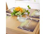 Abakuhaus Tovagliette Motivazionali, Citazione Di Buon Giorno Con Incoraggiamento Tema Design Tipografico, Tiscjdeco In Tessuto Resistente Al Colore Per La Sala Da Pranzo E La Cucina, Giallo Chiaro Arancione Chiaro Bianco