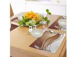 Tovagliette Abakuhaus In Cioccolato, Marrone Chiaro Classici Motivi Medievali Con Foglie E Strisce Ricurve, Tiscjdeco In Tessuto Resistente Al Lavaggio Per La Sala Da Pranzo E La Cucina, Marrone Chiaro Beige