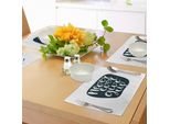 Abakuhaus Tovagliette Motivazionali, Non Mollare Mai, Citazione Con Tipografia Grunge Grezza E Arte Calligrafica, Tiscjdeco In Tessuto Resistente Al Lavaggio Per La Sala Da Pranzo E La Cucina, Blu Scuro E Bianco